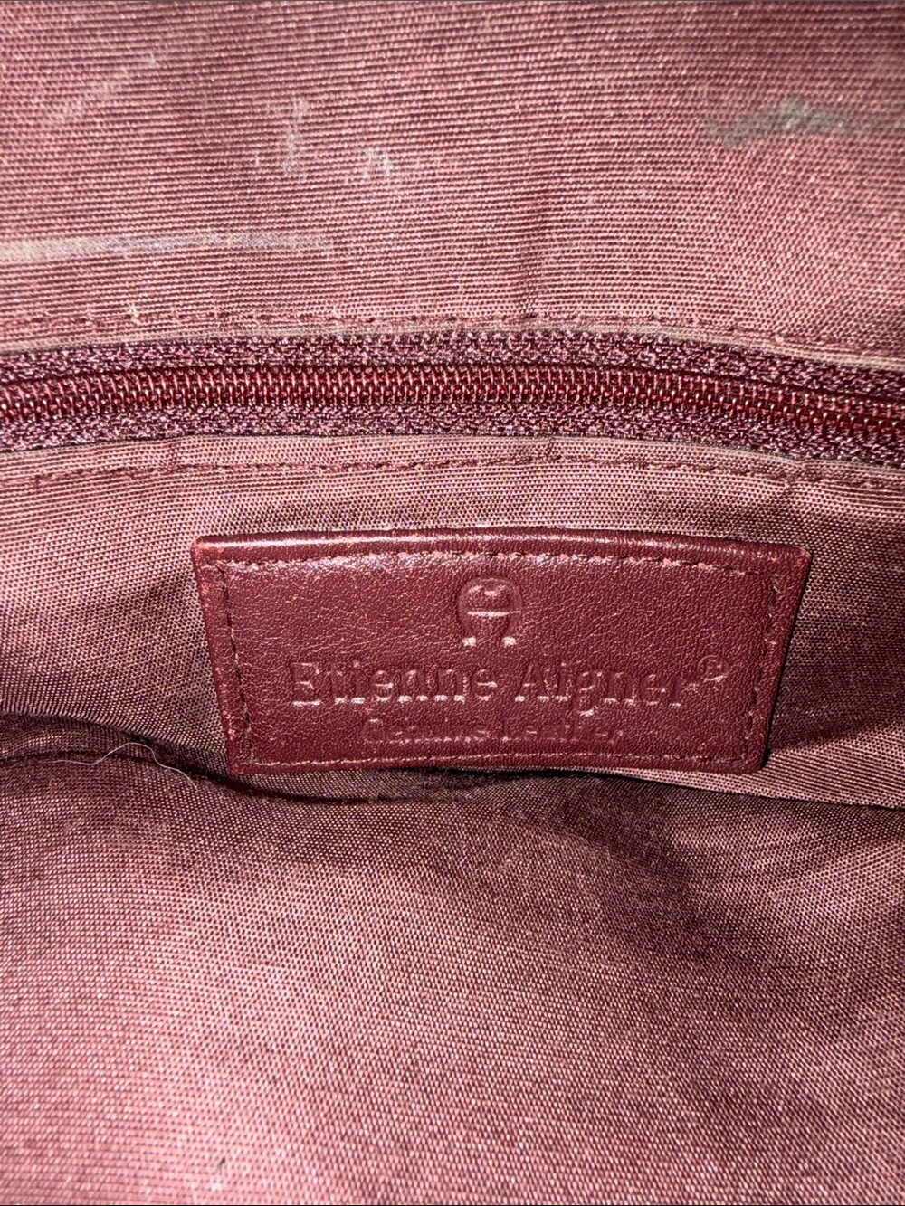 Etienne Aigner Maroon Leather Crossbody with Gold Emblem - Picture 5 of 10
